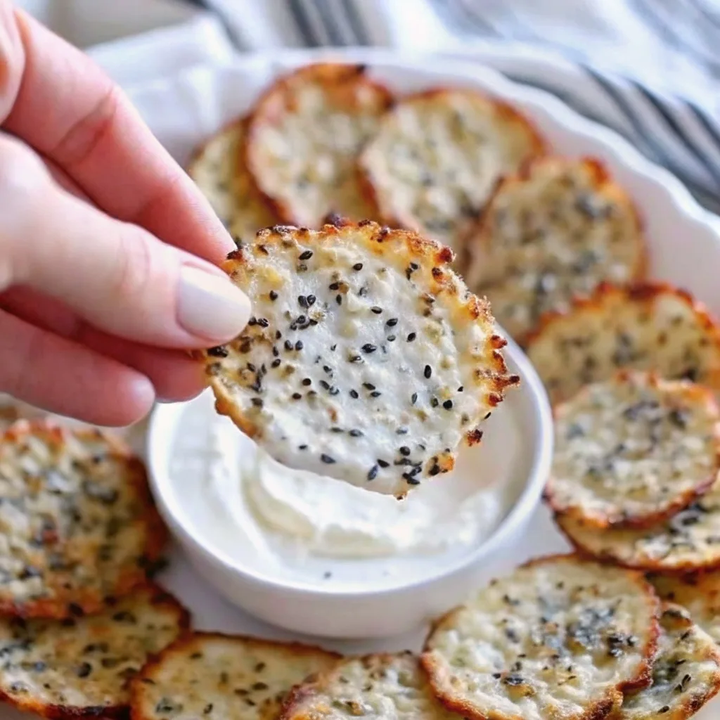 Best Cottage Cheese Chip Recipe: Crispy, Healthy & High-Protein Snack You’ll Crave best cottage cheese chip recipe Close-up of the best cottage cheese chip recipe with sesame seeds and dip