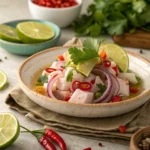 Ceviche Food Description: A Zesty Dive Into the Classic Seafood Dish ceviche food description ceviche food description on rustic plate with citrus