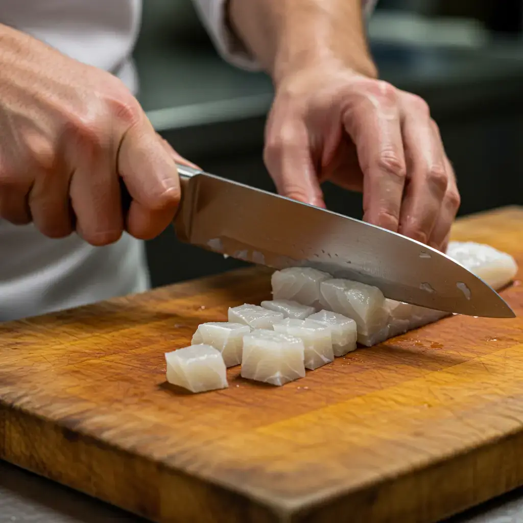 Ceviche Description in Spanish: A Zesty Dive Into Latin Flavor 7 Cutting fish for ceviche description in Spanish