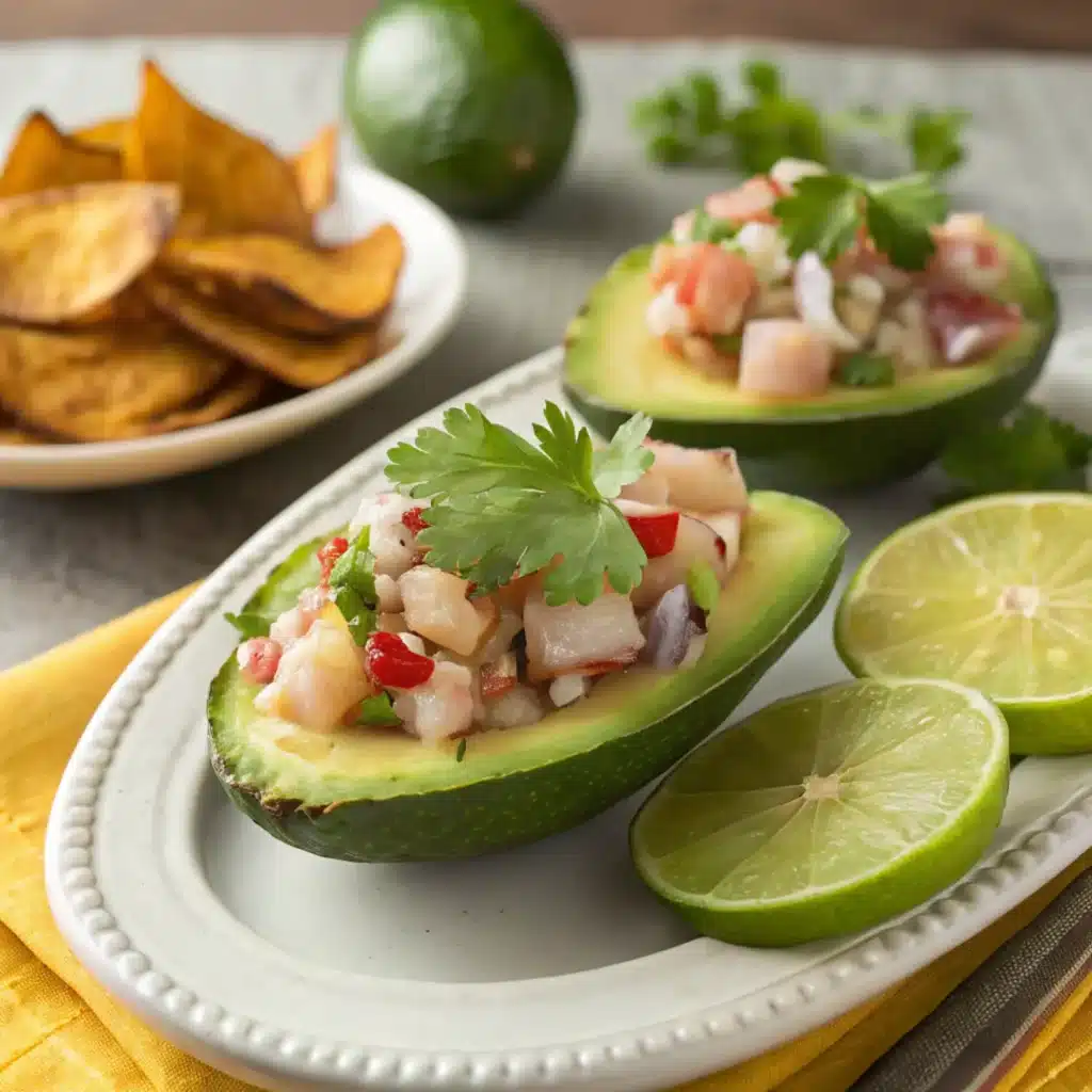 Chilean Ceviche: A Fresh, Soulful Taste of the Pacific 11 Chilean ceviche served in avocado