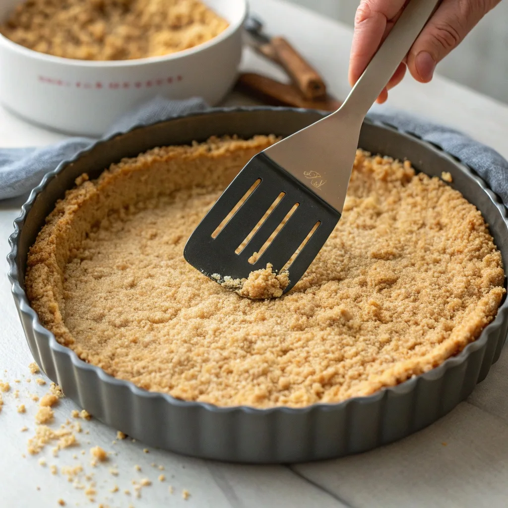 The Ultimate Keto No Bake Key Lime Cheesecake Recipe (Low Carb & Delicious!) keto no bake key lime cheesecake pressing almond flour crust for keto cheesecake