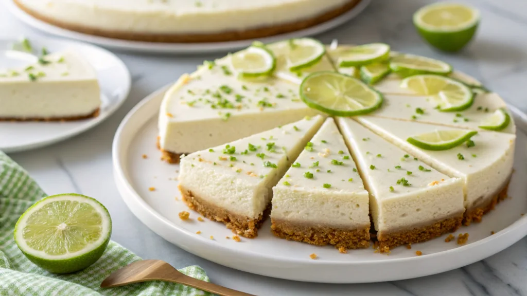 The Ultimate Keto No Bake Key Lime Cheesecake Recipe (Low Carb & Delicious!) keto no bake key lime cheesecake Slice of keto no bake key lime cheesecake