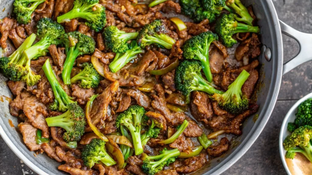 How to Cook Beef and Broccoli Chinese Style That Beats Takeout how to cook beef and broccoli chinese Cooked beef and broccoli stir-fry in a large skillet