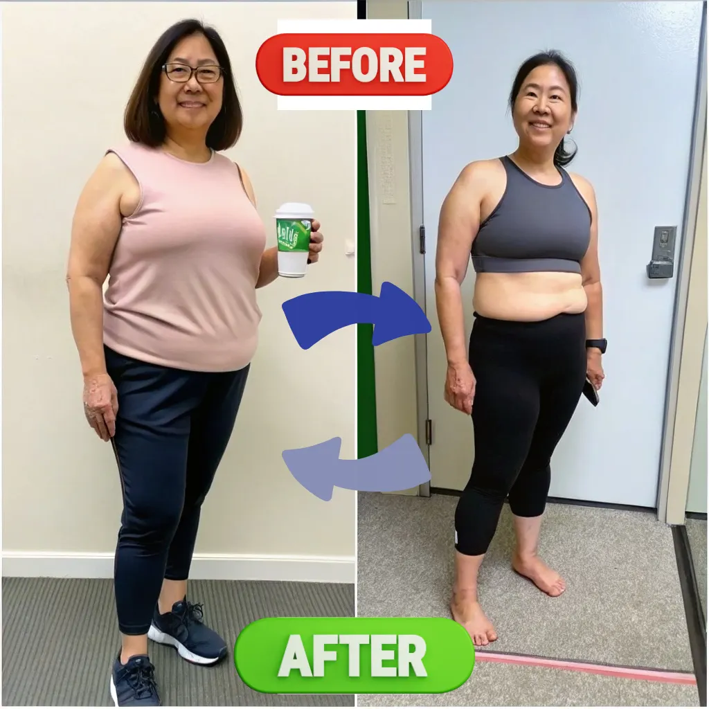 The Real Japanese Mounjaro Drink: 3 Authentic Recipes & Safety Warnings japanese mounjaro drink A before and after comparison showing a woman looking tired and bloated, then looking vibrant, energized, and less bloated after drinking the Japanese wellness tonic