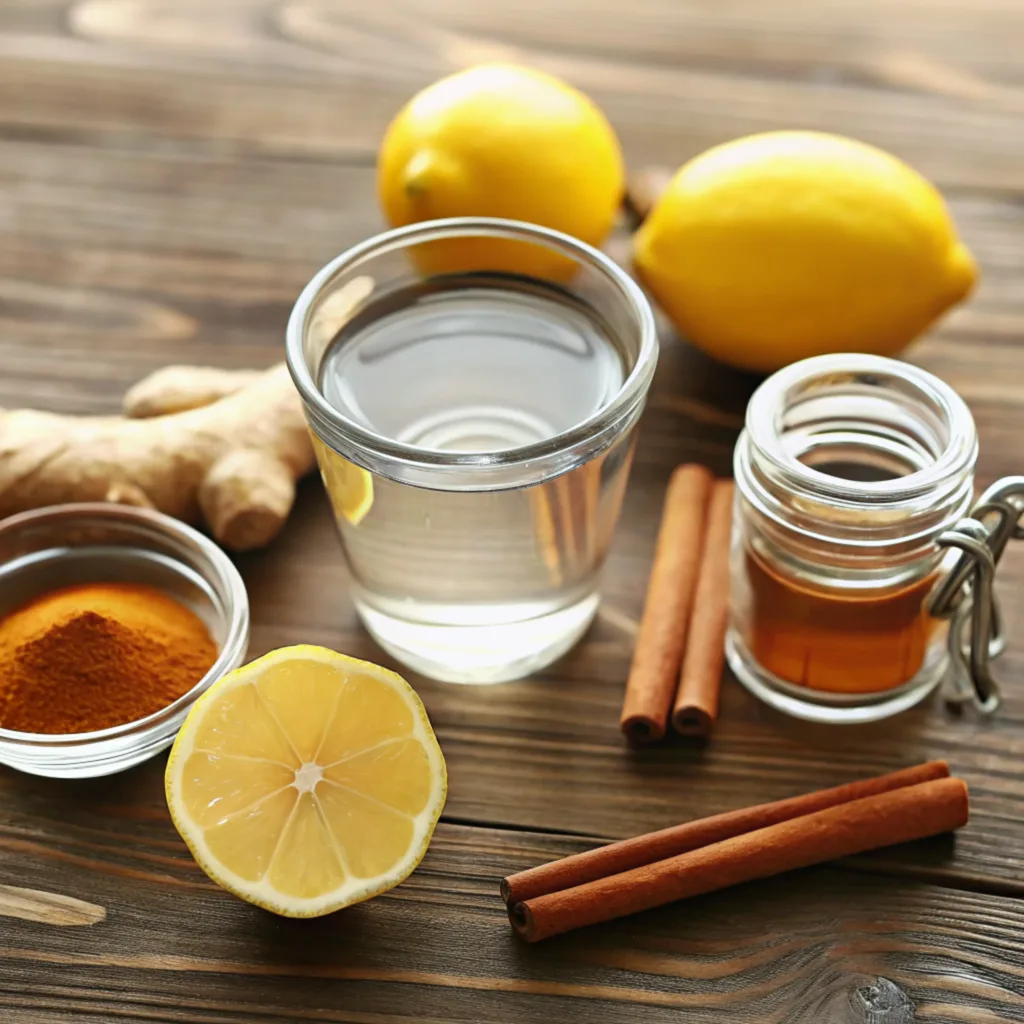 How Do You Make Natural Mounjaro Recipe (The 2025 Guide) how do you make natural mounjaro recipe How do you make natural mounjaro recipe, including fresh lemon, ginger, turmeric powder, and cinnamon sticks, laid out on a wooden table.