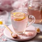 The Ultimate Pink Salt Diet Recipe: A Science-Backed Guide (2025) pink salt diet recipe Glass of pink salt water with lemon slice, pink salt crystals, and wooden spoon on a soft pink tray