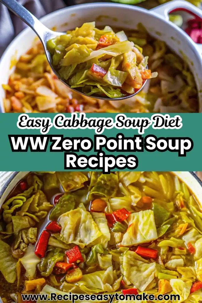 Cabbage Soup Diet: Quick Reset Plan with 7-Day Meal Guide Cabbage Soup Diet Healthy cabbage soup diet recipe in a pot with carrots, peppers, and onions, served as a Weight Watchers zero point soup.