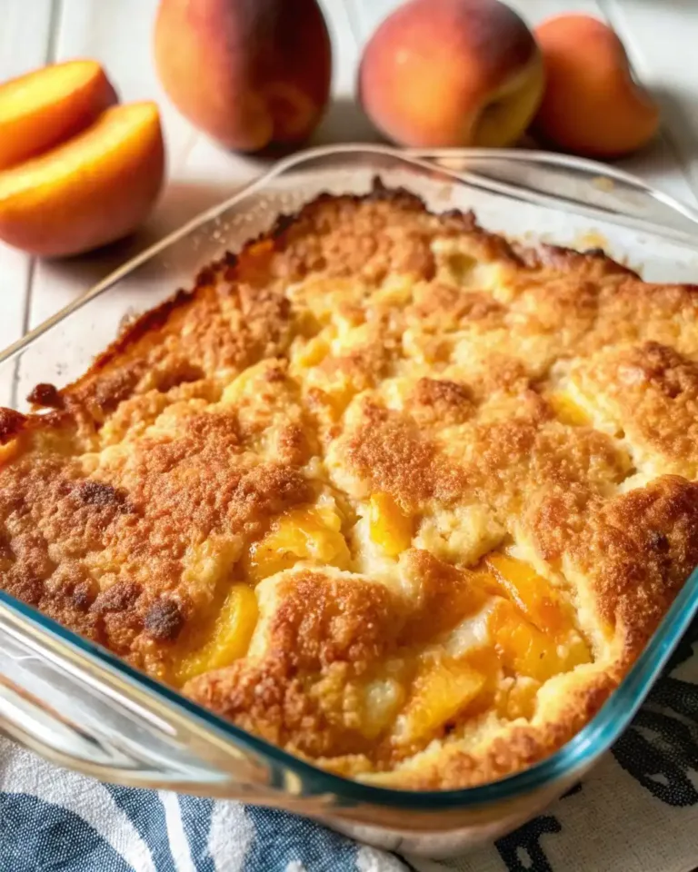 Classic Old-Fashioned Peach Cobbler Recipe That Tastes Like Grandma’s Homemade Ravioli Pasta Homemade old-fashioned peach cobbler baked in a glass dish with a golden-brown crust and juicy peach filling.