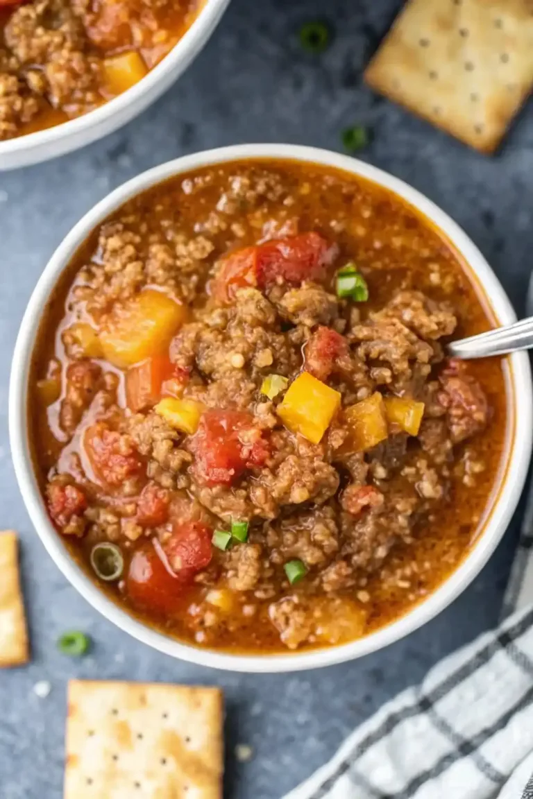 High Protein Stuffed Pepper Soup – Hearty Comfort in a Bowl grilled salmon onigiri recipe A hearty bowl of high protein stuffed pepper soup made with lean ground beef, bell peppers, tomatoes, and rice simmered in a savory tomato broth.