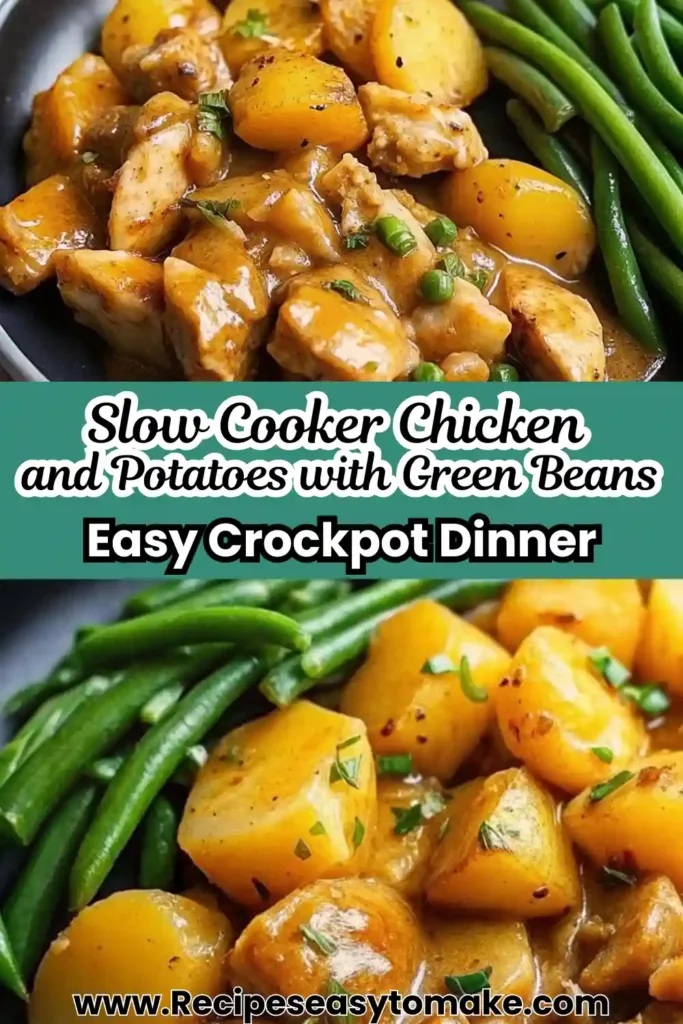 Crockpot Chicken With Green Beans and Potatoes – Easy Slow Cooker Dinner Slow Cooker Chicken and Potatoes with Green Beans Savory slow cooker chicken with tender potatoes and green beans served in a rich sauce — an easy crockpot dinner.