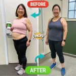 The Authentic Costa Rican Tea Recipe for Weight Loss (A Blue Zone Secret) costa rican tea recipe for weight loss Smiling woman showing weight loss progress in a before and after photo with workout clothes