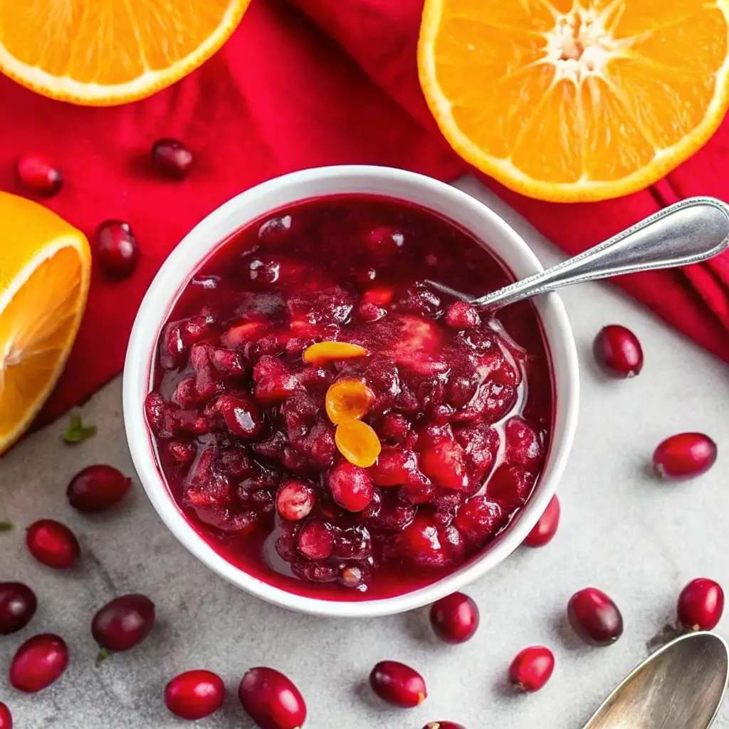Cranberry Orange Sauce That’s Bursting with Citrus & Holiday Warmth Cranberry Orange Sauce classic cranberry orange sauce in a white bowl with spoon and fresh orange halves