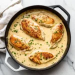 Garlic Parmesan Chicken Pasta: Creamy, Rustic, and Absolutely Irresistible Garlic Parmesan Chicken Pasta Garlic parmesan chicken breasts simmering in creamy sauce in a cast iron skillet