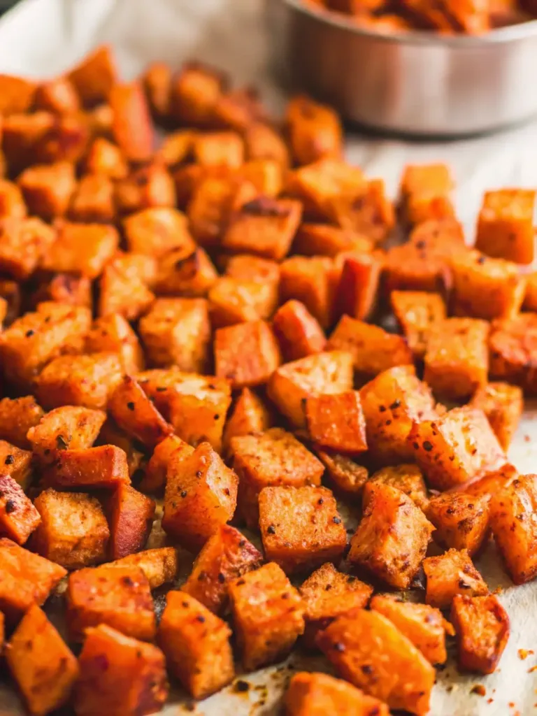 Savory Roasted Sweet Potatoes: Crispy, Herby & Ready in 30 Minutes Savory Roasted Sweet Potatoes Close-up of oven-roasted savory sweet potatoes with crispy edges