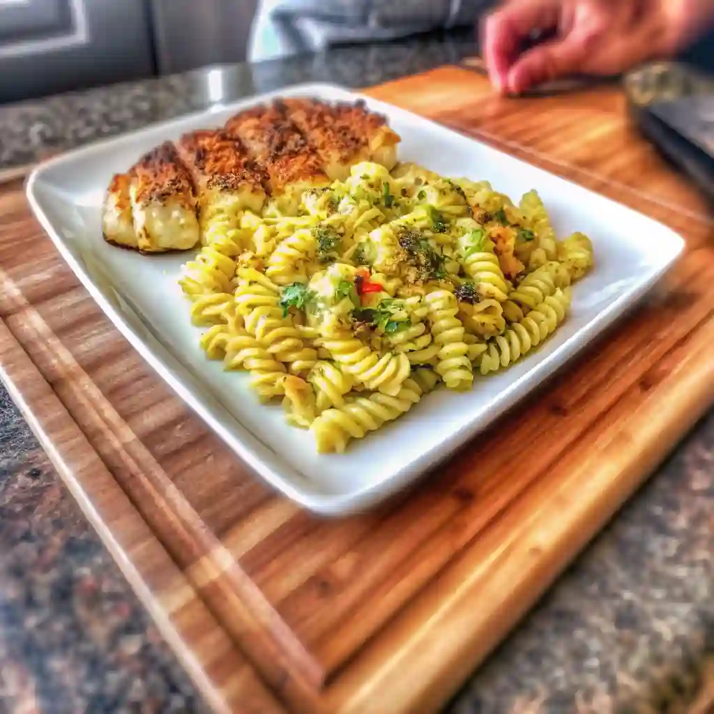 Creamy Garlic Parmesan Chicken Pasta Easy Family Dinner Recipe Creamy Garlic Parmesan Chicken Pasta Creamy Garlic Parmesan Chicken Pasta served with golden crispy chicken breast