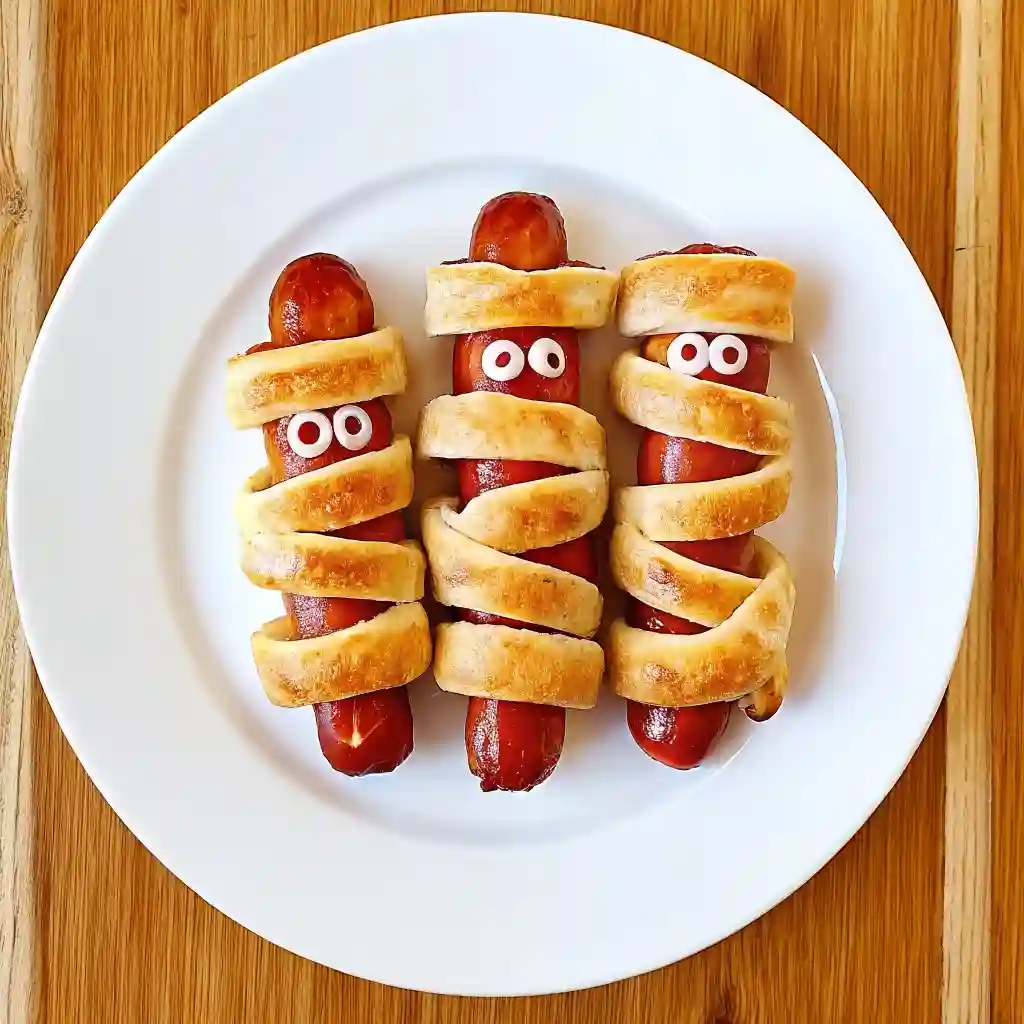 Halloween Sausage Mummies Easy Kids Snack Idea Halloween Sausage Mummies Halloween Sausage Mummies