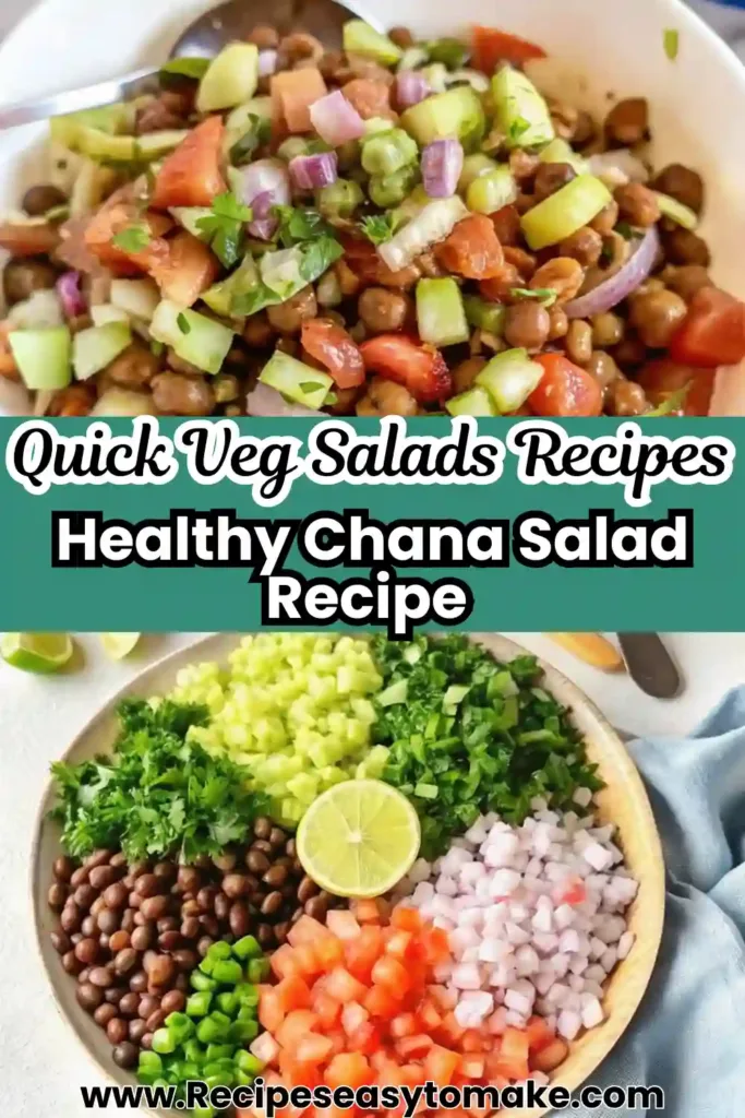Healthy Chana Salad Recipe for Diet and Fresh Eating Healthy Chana Salad Recipe Fresh kala chana salad with chopped cucumbers, onions, tomatoes, and herbs served with lime.