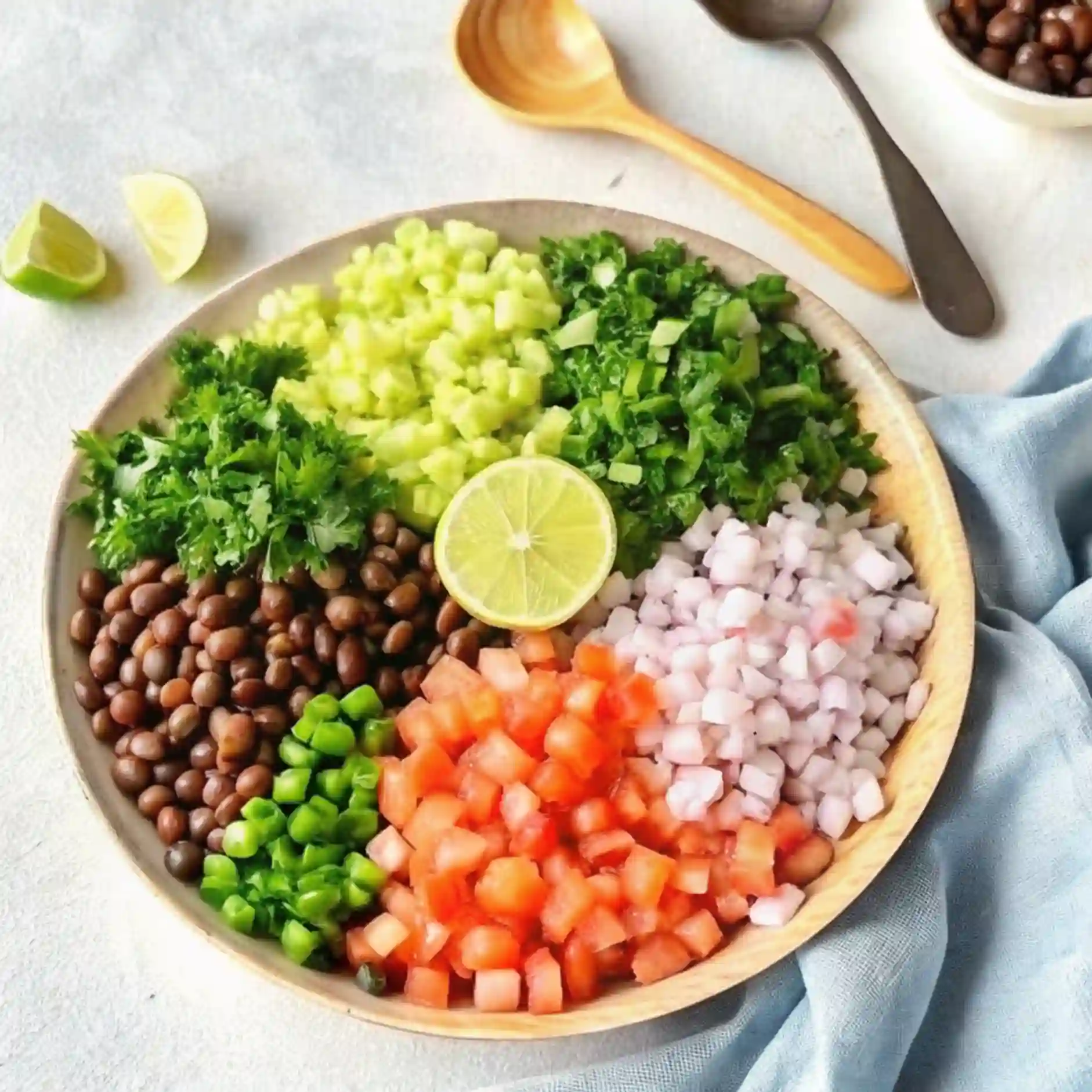 Healthy Chana Salad Recipe for Diet and Fresh Eating Healthy Chana Salad Recipe Healthy protein-rich black chickpea salad mixed with colorful vegetables and lemon garnish.