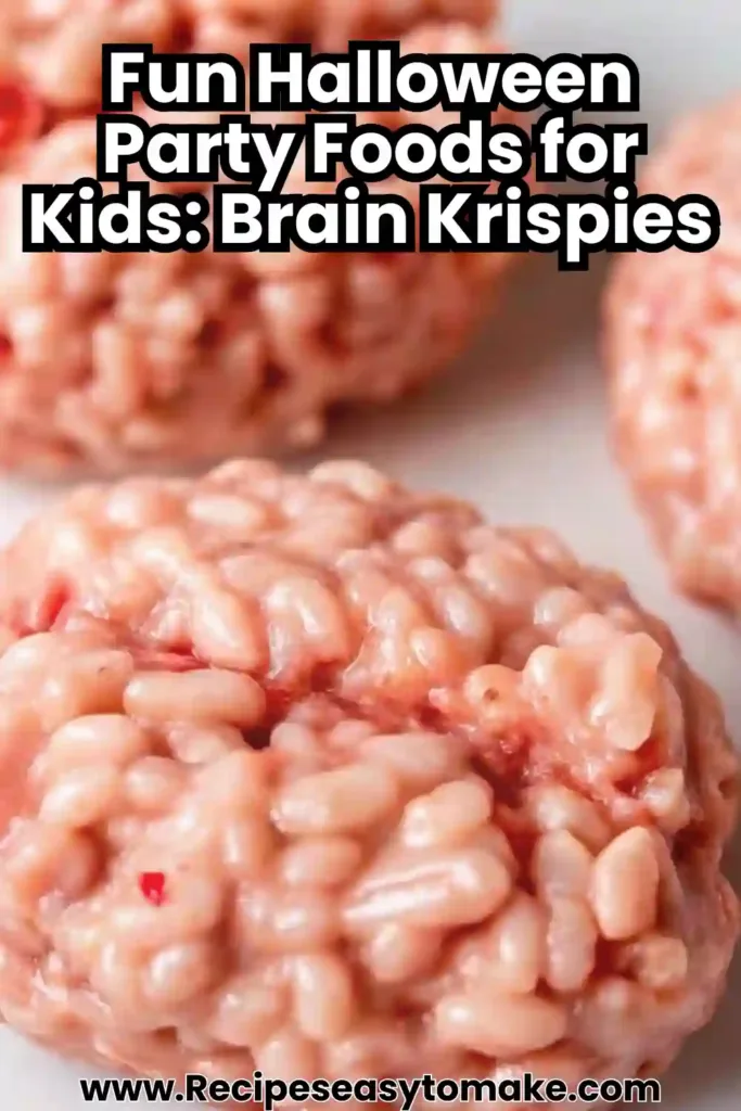 Marshmallow Rice Bubbles Halloween Brains Marshmallow Rice Bubbles Halloween Brains Close-up of Marshmallow Rice Bubbles Halloween Brains, a fun no-bake treat perfect for Halloween parties.