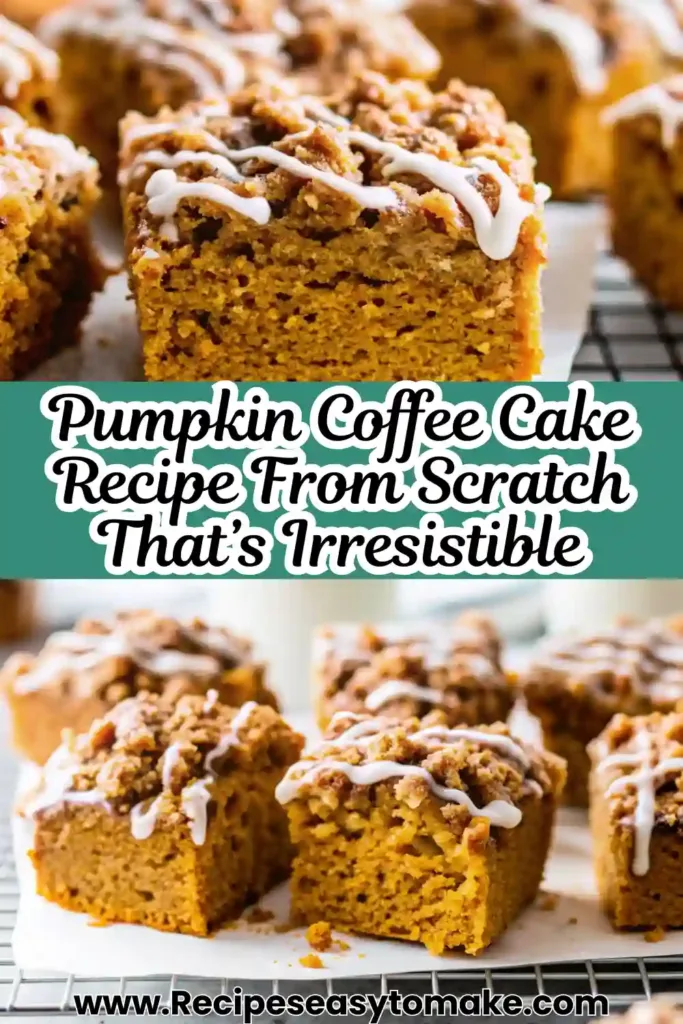 Pumpkin Coffee Cake Recipe 7 Secrets for Perfect Fall Dessert Pumpkin Coffee Cake Homemade Pumpkin Coffee Cake with cinnamon crumble topping and icing drizzle, served in squares.