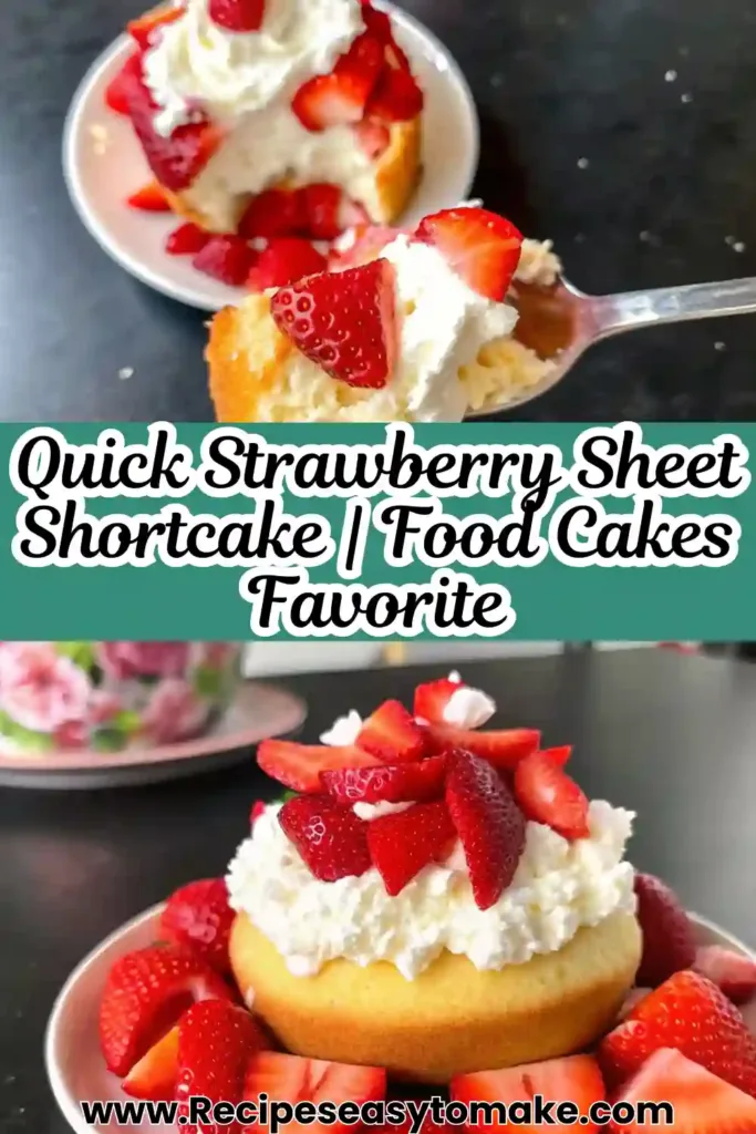 Strawberry sheet shortcake Recipe 2025 Strawberry sheet shortcake Easy Strawberry Sheet Shortcake dessert with fluffy cake and juicy strawberries