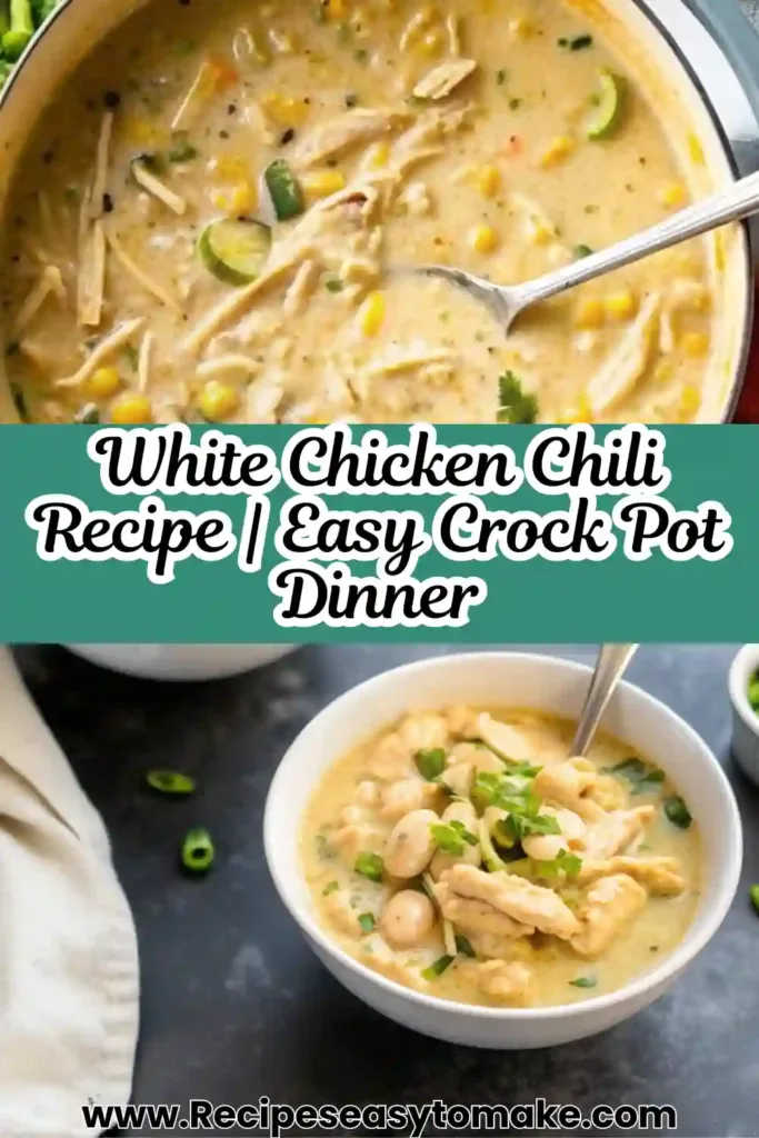 White Chicken Chili Recipe Cream Cheese Crockpot Dinner White Chicken Chili Recipe Hearty and comforting White Chicken Chili Recipe simmered with spices