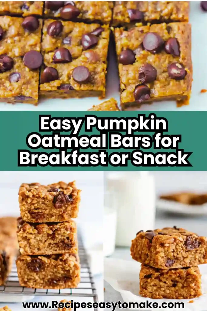 Pumpkin Oatmeal Bars Healthy Baking Secrets for Fall pumpkin oatmeal bars Healthy pumpkin oatmeal bars baked with oats and chocolate chips, perfect for breakfast.