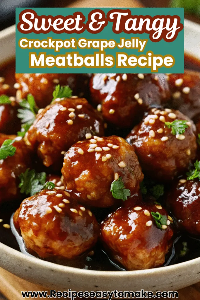 Crockpot Grape Jelly Meatballs – 3-Ingredient Sweet Party Favorite Crockpot Grape Jelly Meatballs Crockpot Grape Jelly Meatballs pin