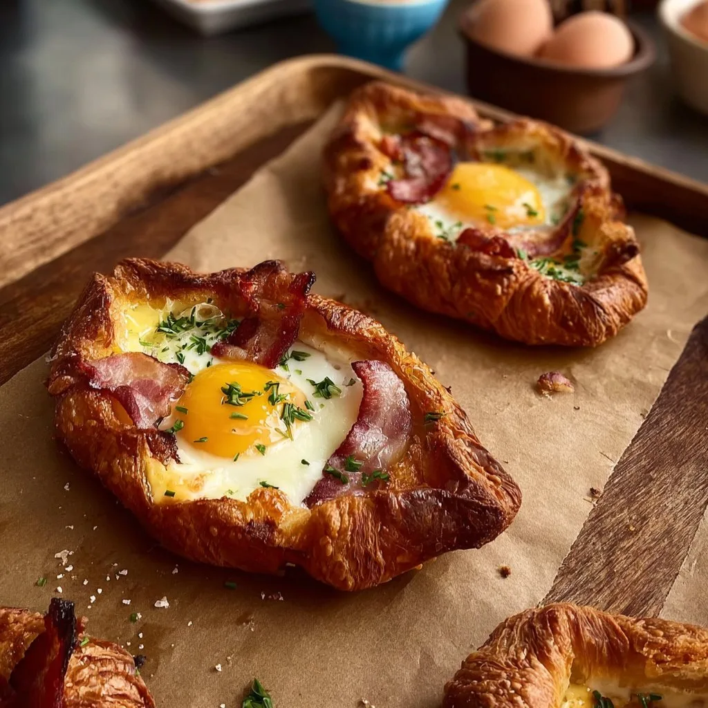 Egg & Bacon Croissant Boats bacon croissant Egg & Bacon Croissant Boats