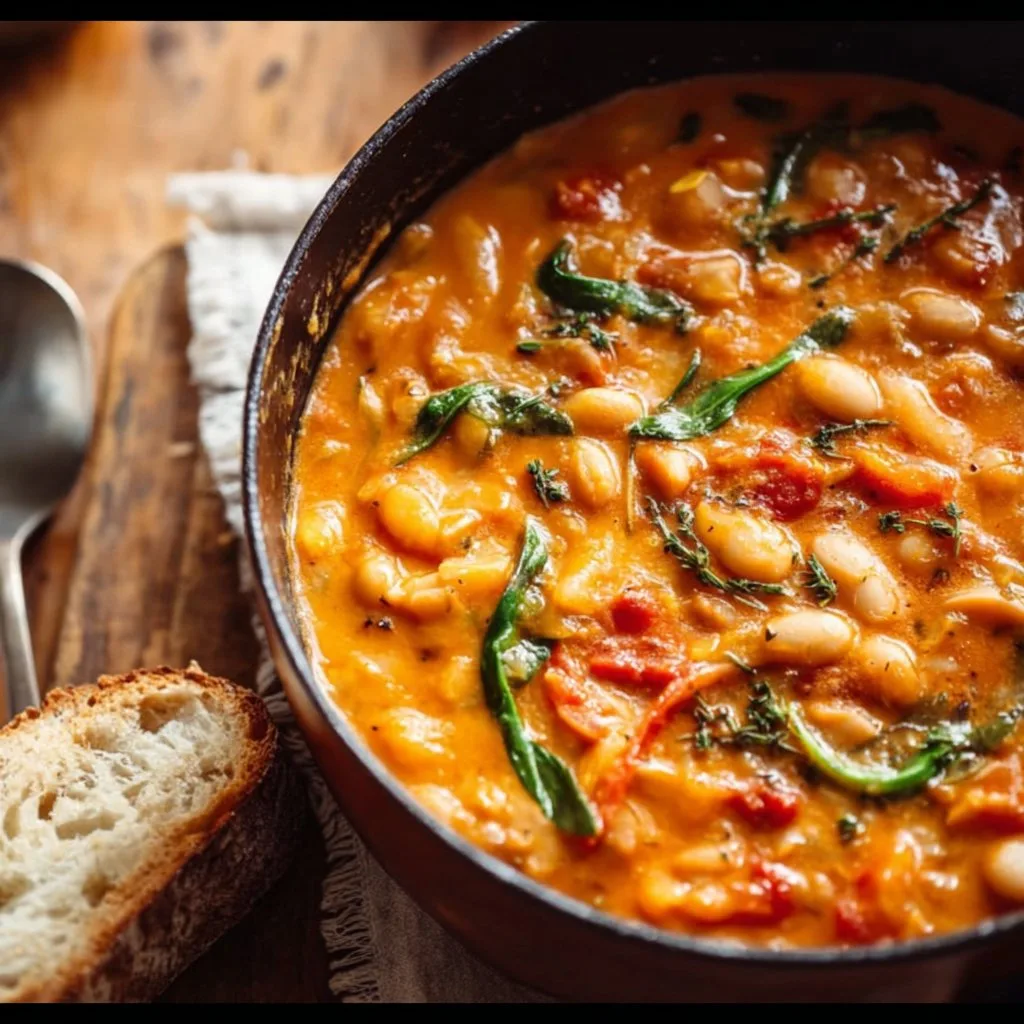 Creamy Vegan Tomato White Bean Stew