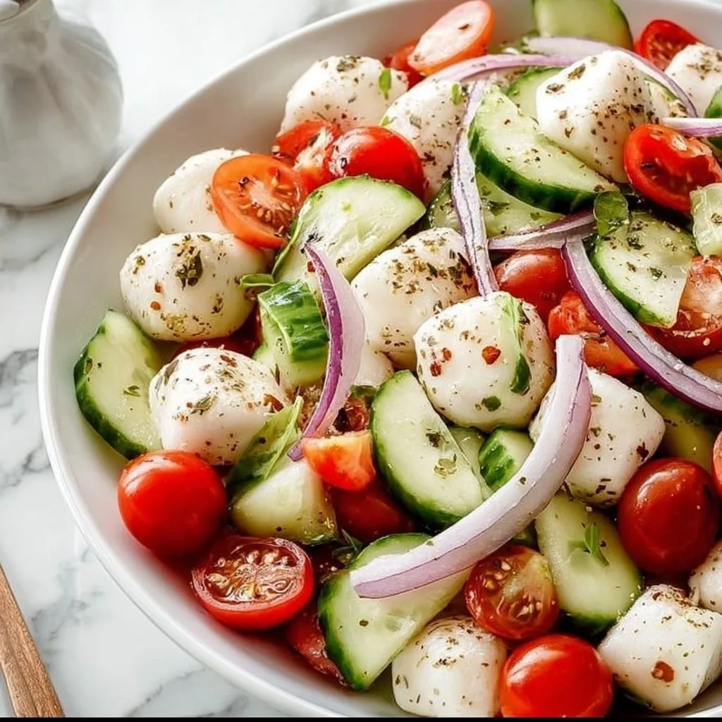 Juicy Cucumber Caprese Salad