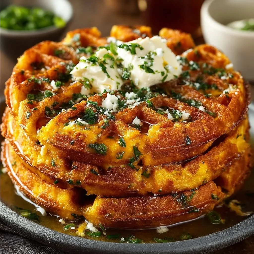 Cheddar Jalapeño Cornbread Waffles