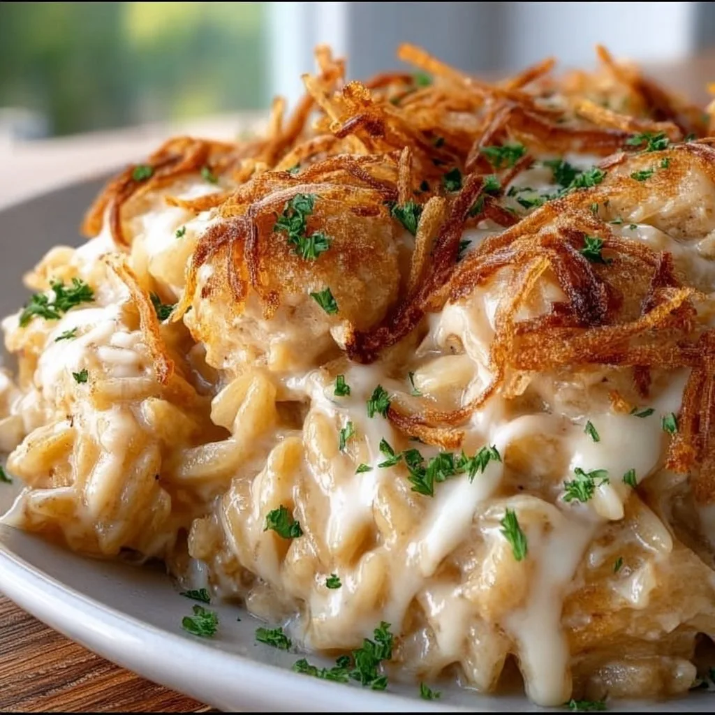 French Onion Chicken Orzo Casserole French Onion Chicken French Onion Chicken Orzo Casserole