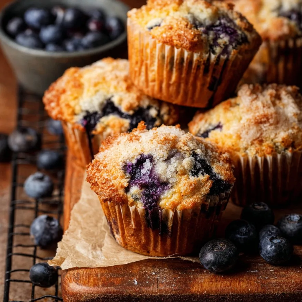 Bakery Style Blueberry Muffins