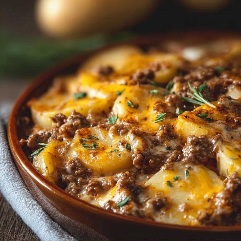 Crockpot Hamburger Potato Casserole hamburger potato casserole Crockpot Hamburger Potato Casserole