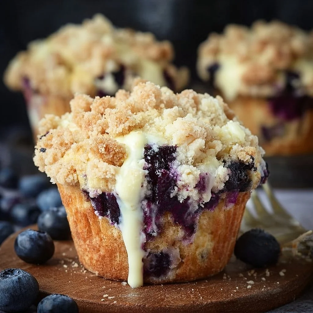 Blueberry Cream Cheese Muffins with Streusel Crumb Topping blueberry muffins Blueberry cream cheese muffins with a crunchy streusel crumb topping