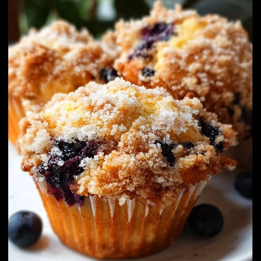 Blueberry Streusel Muffins Blueberry Muffins Freshly baked blueberry streusel muffins on a cooling rack