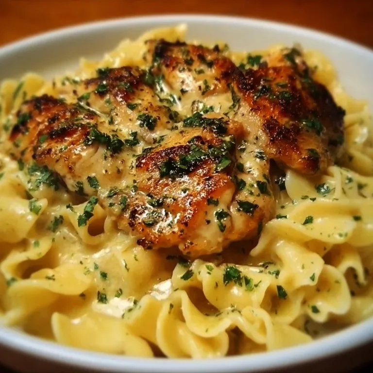 Chicken with Buttered Noodles cheesy garlic chicken wraps Delicious chicken served with buttered noodles on a plate