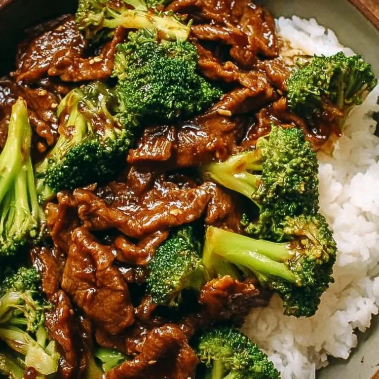 Plate of Chinese Beef and Broccoli with tender beef and vibrant broccoli in a savory sauce.