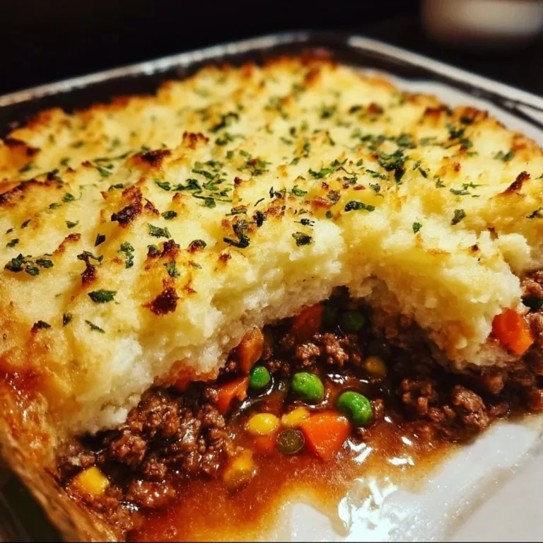Easy Shepherd's Pie Casserole with layers of meat and vegetables