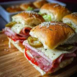Delicious Hot Italian Sub Sliders with fresh ingredients and melted cheese