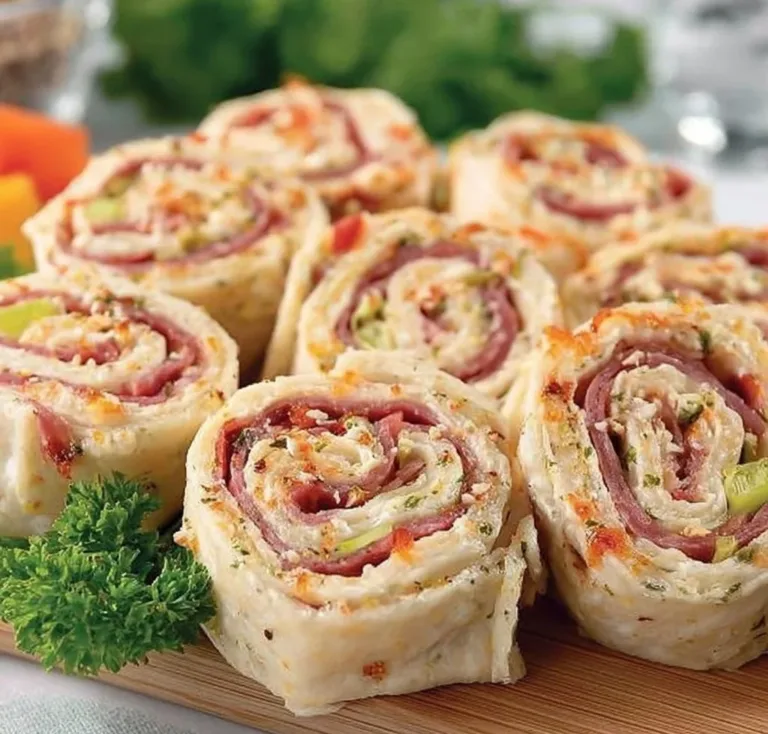 Delicious Italian Pinwheels filled with cheese and Italian meats