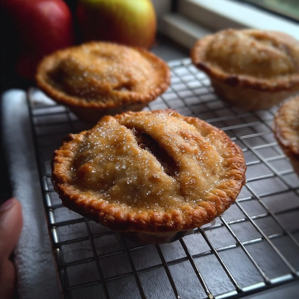 Mini Apple Pies apple pies Freshly baked mini apple pies with flaky crust and apple filling