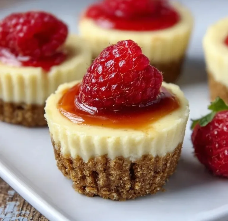 Delicious mini cheesecakes with a crunchy graham cracker crust