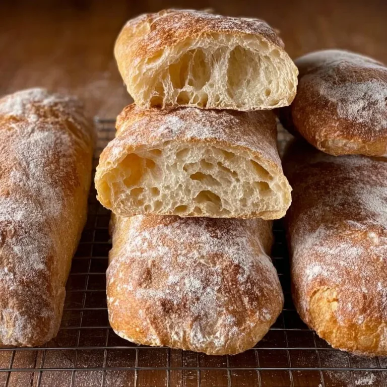 No-Knead Ciabatta with a Light and Airy Crumb Chili Cheese Tater Tot Casserole Freshly baked No-Knead Ciabatta bread with a light and airy texture.