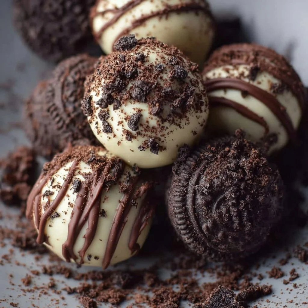 Oreo Balls Oreo Balls Decadent Oreo Balls made with crushed Oreos and cream cheese coating.