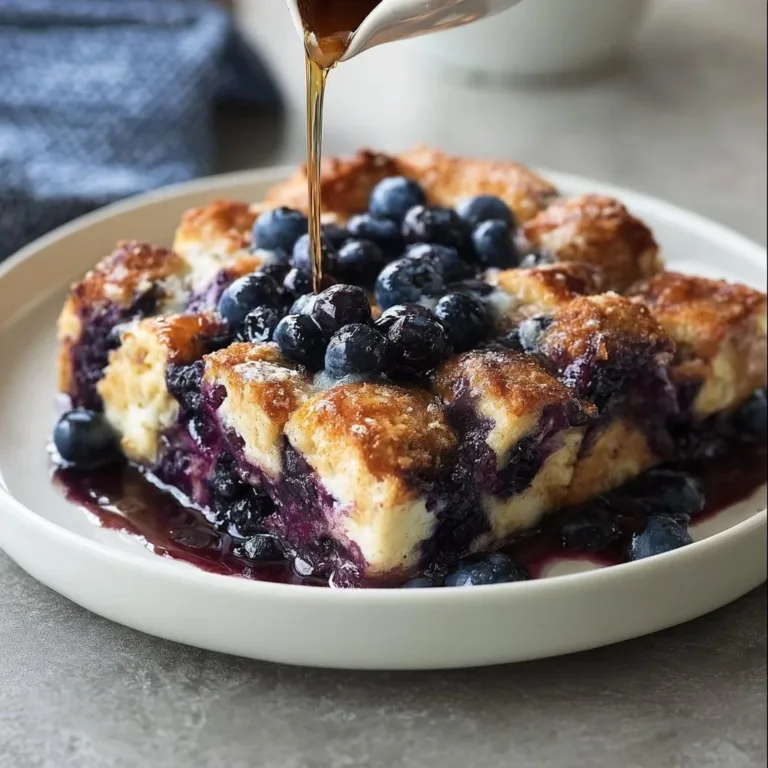 Quick Blueberry French Toast Casserole Lemon Cheesecake Overnight Oats Recipe Quick blueberry French toast casserole topped with fresh blueberries and maple syrup