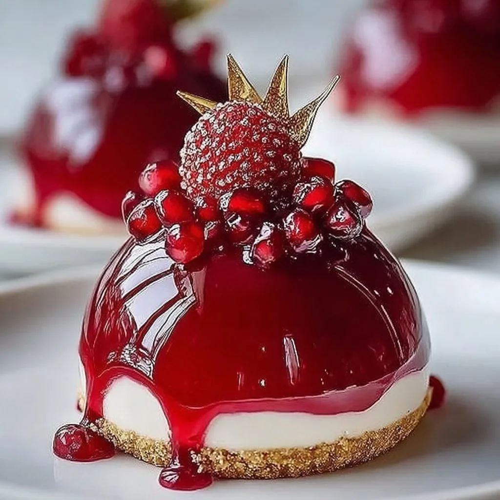 Glossy Pomegranate Mousse Domes