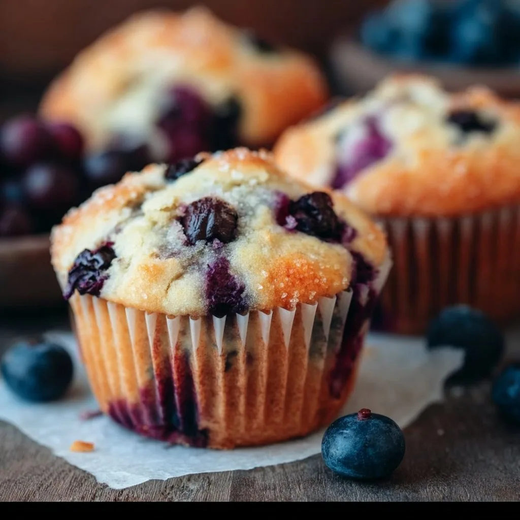 Greek Yogurt Blueberry Muffins