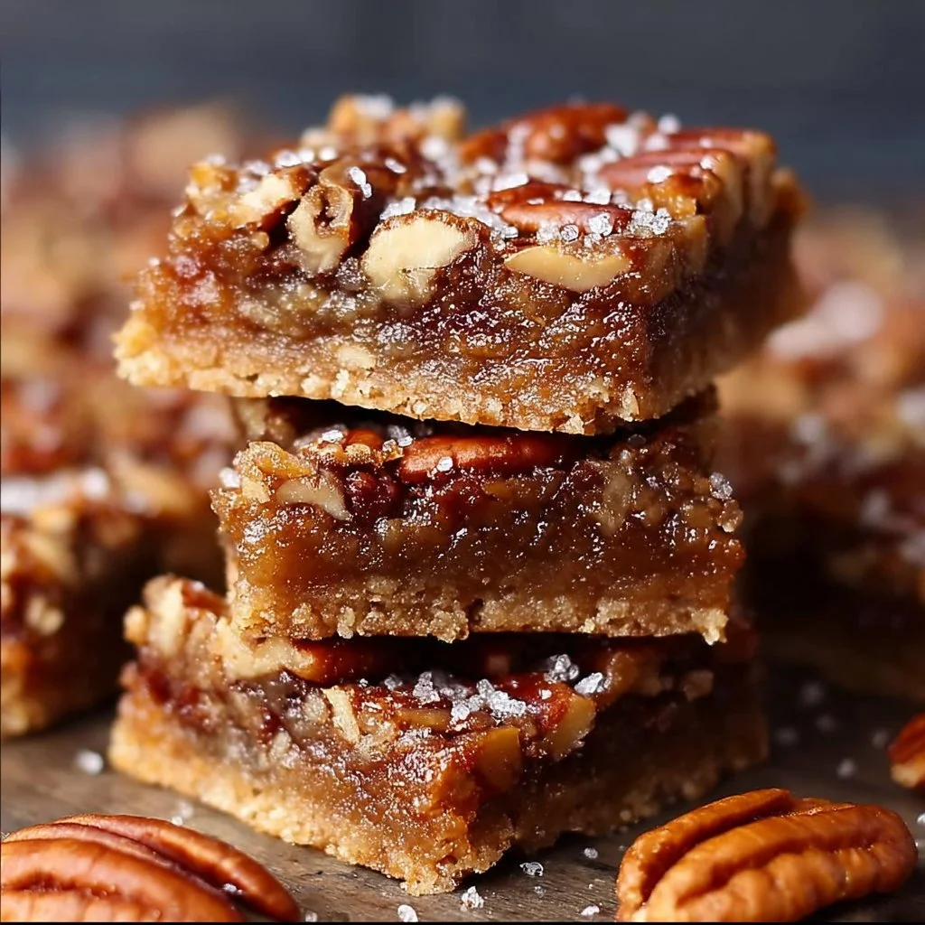 Vegan Pecan Pie Bars vegan pecan pie Vegan pecan pie bars drizzled with maple syrup and garnished with pecans
